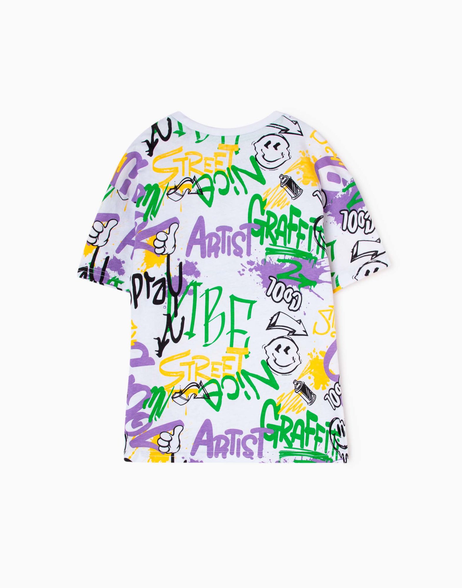 Белая футболка oversize с принтом для мальчика-2