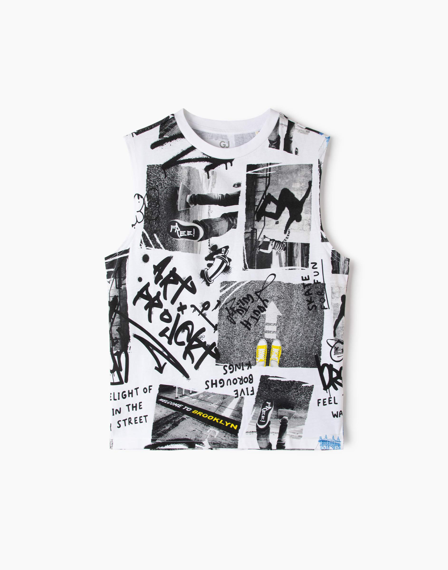 Белая майка oversize с принтом для мальчика BTN002163-1 купить по цене ...