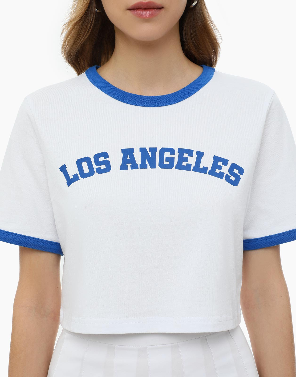 Белая укороченная футболка Los Angeles GKT019574-1 купить по цене от ...