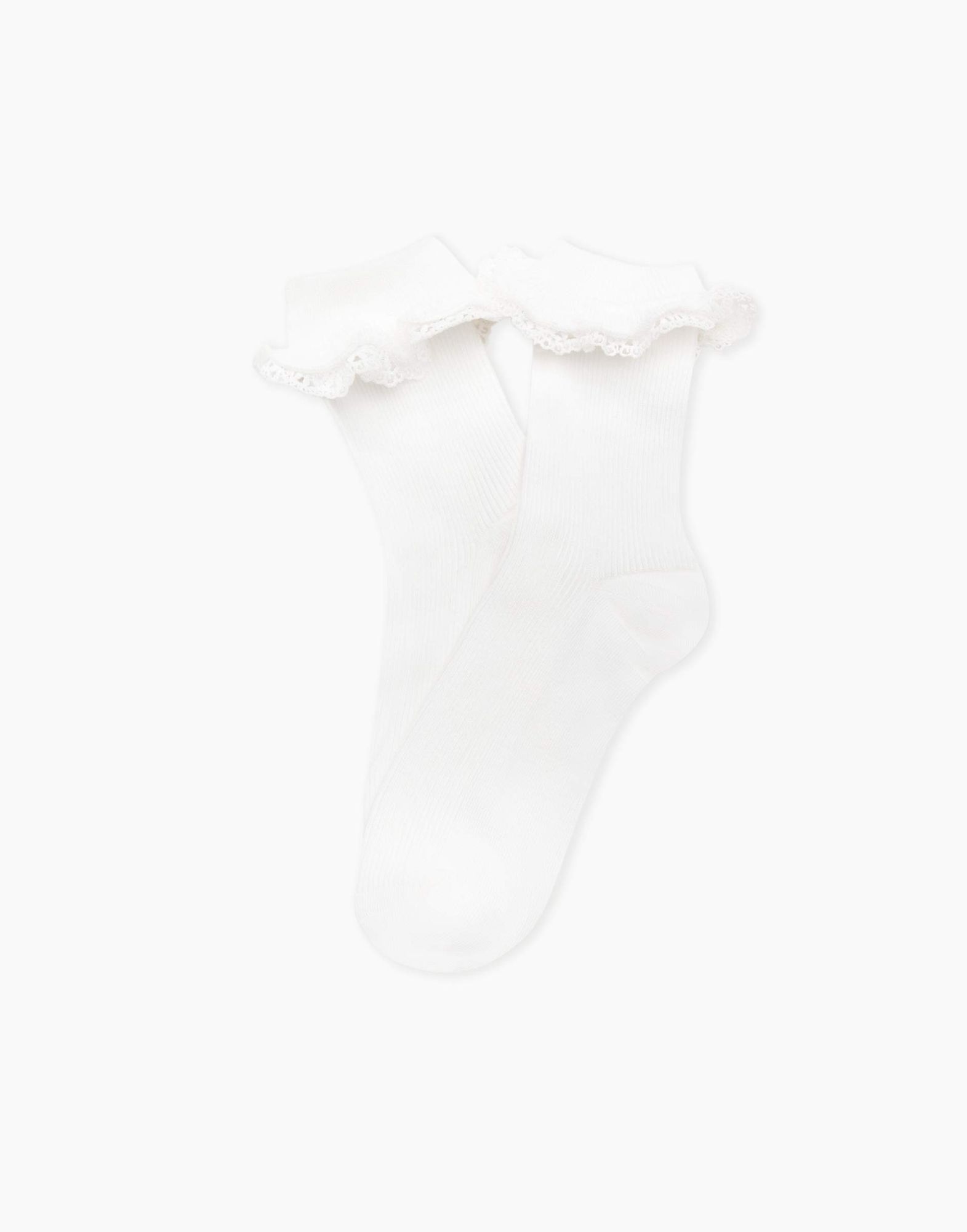 Белые носки с оборками-0