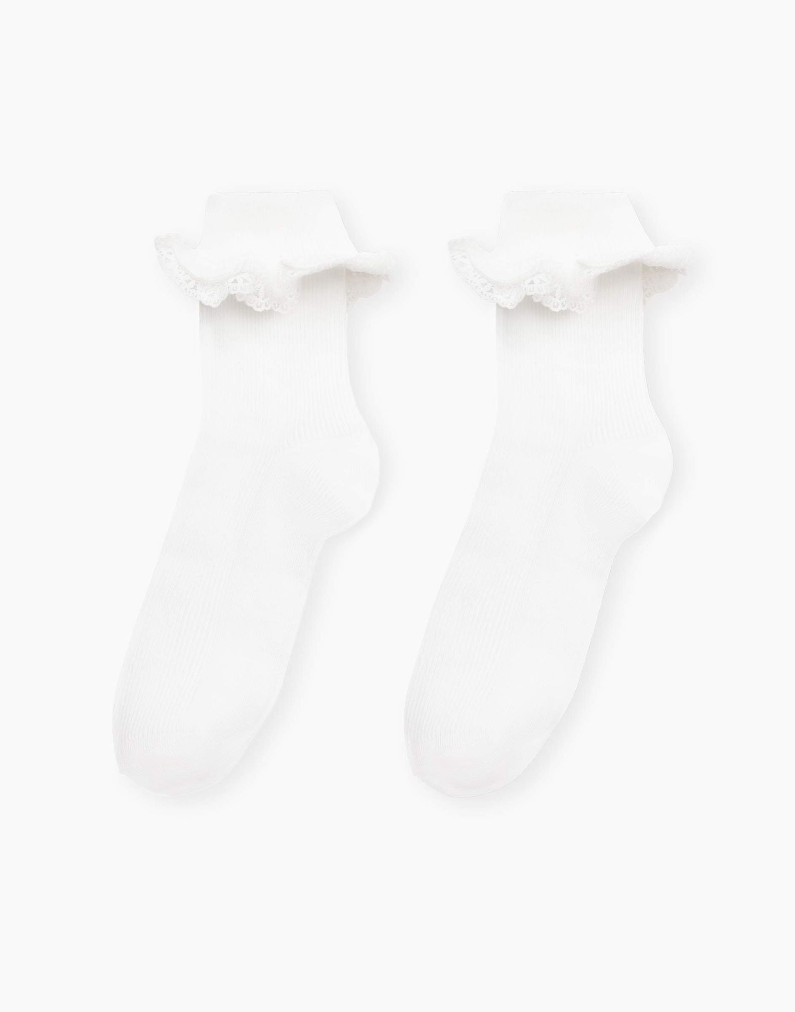 Белые носки с оборками-1