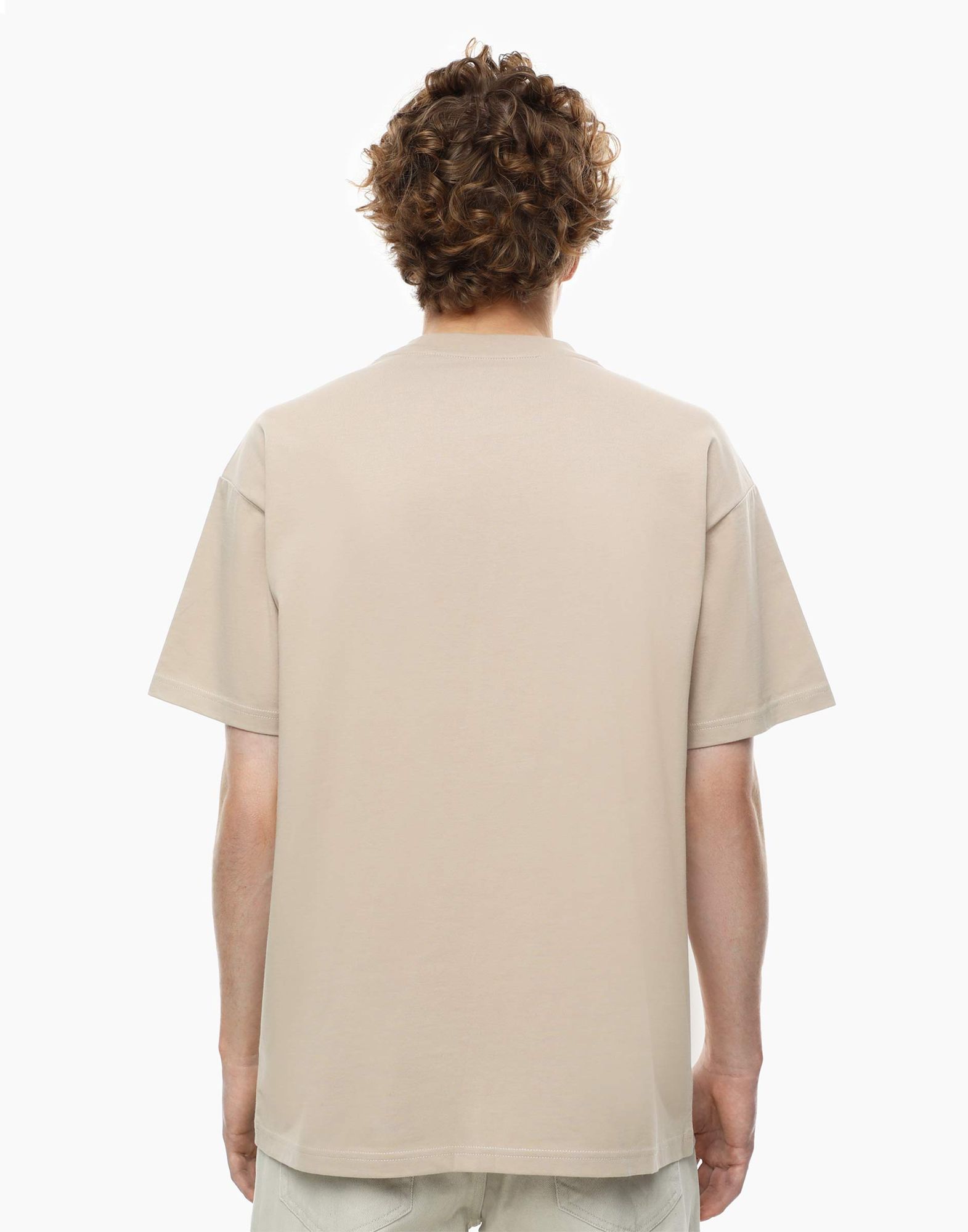 Бежевая футболка Comfort из джерси -3