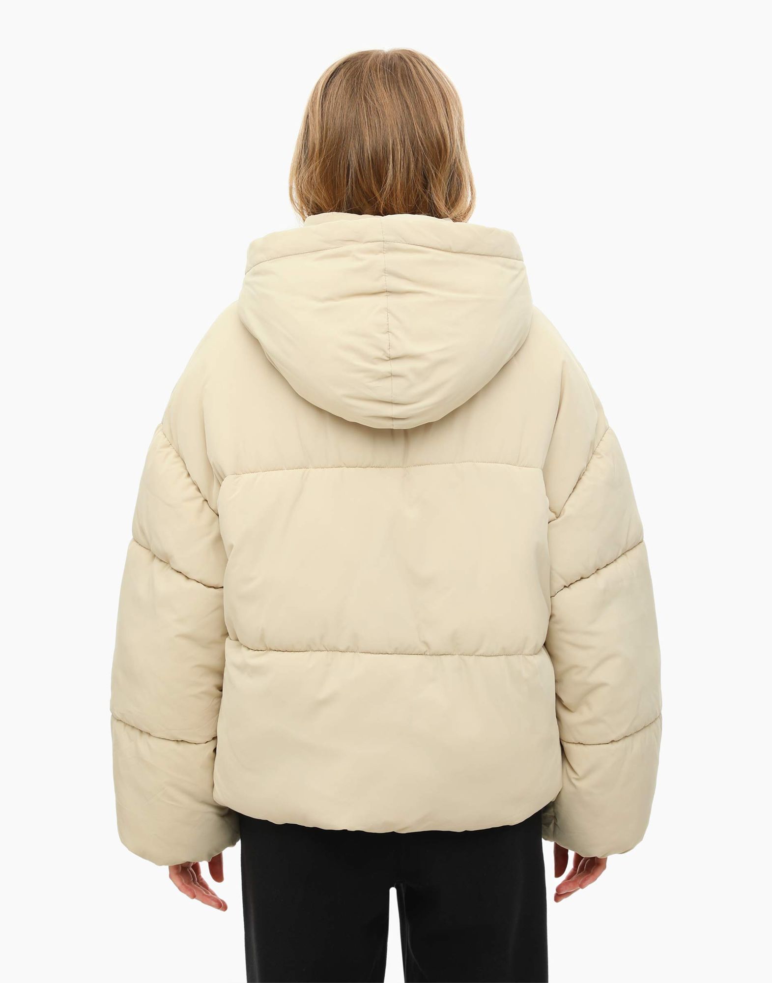 Бежевая куртка oversize с синтепухом-2