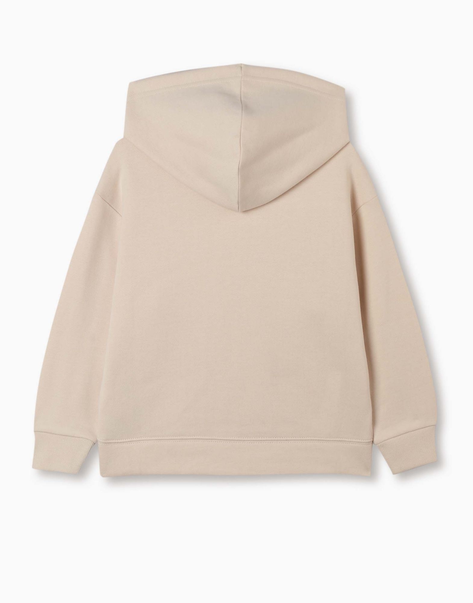 Бежевое худи oversize с принтом для девочки GAC020571-3 купить по цене ...