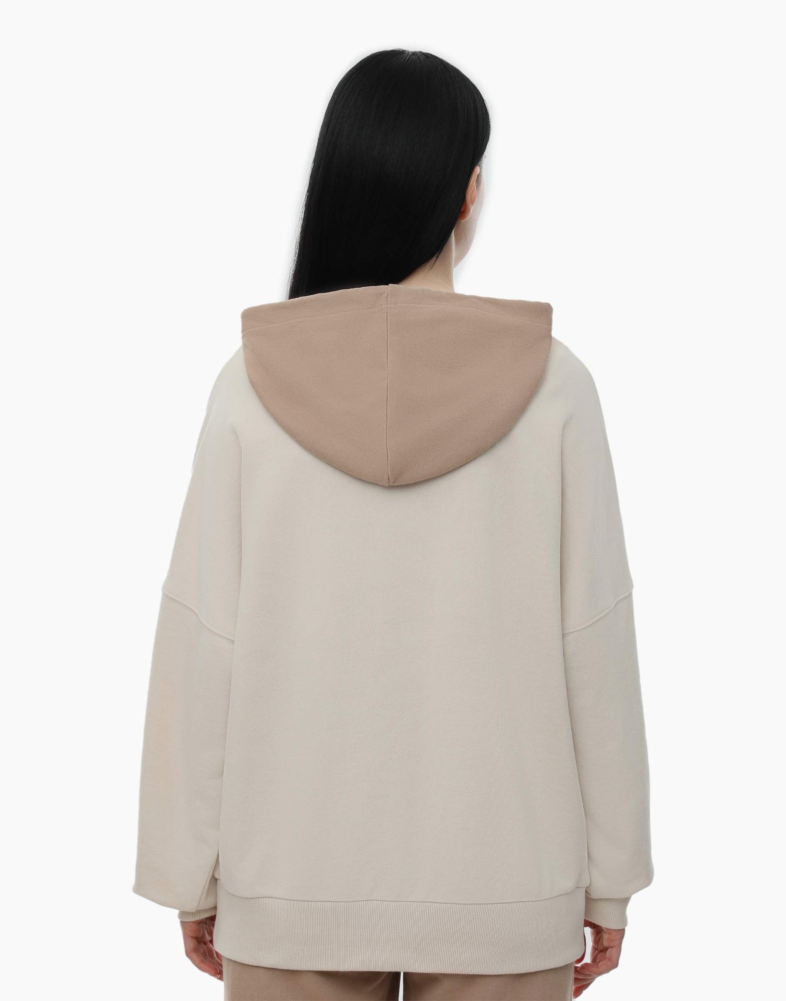Бежевое худи oversize с принтом GAC019933-2 купить по цене от 699 ...