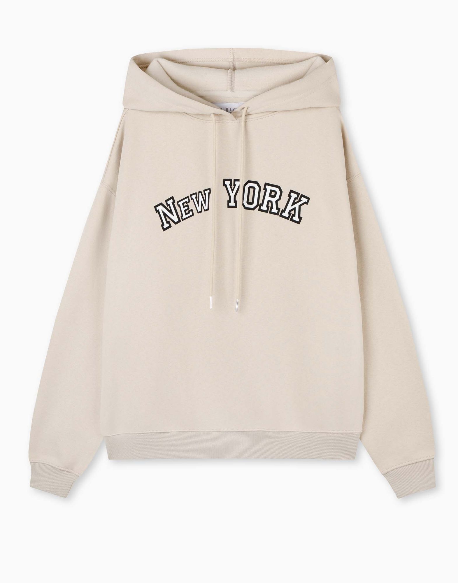 Бежевое худи oversize с принтом GAC024283-1 купить по цене от 899 ...