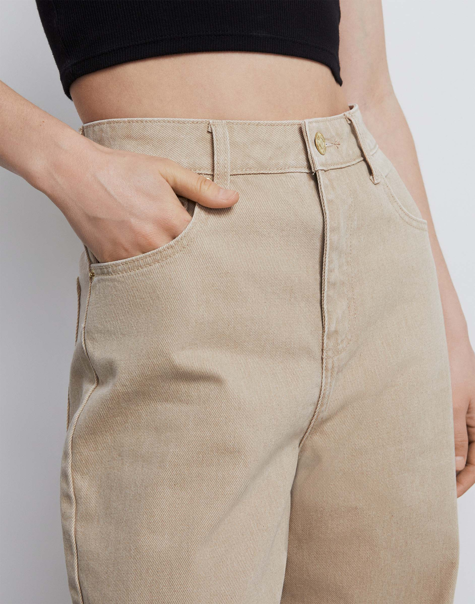 Бежевые джинсы Wide leg GJN031253-2 купить по цене от 699 рублей с ...