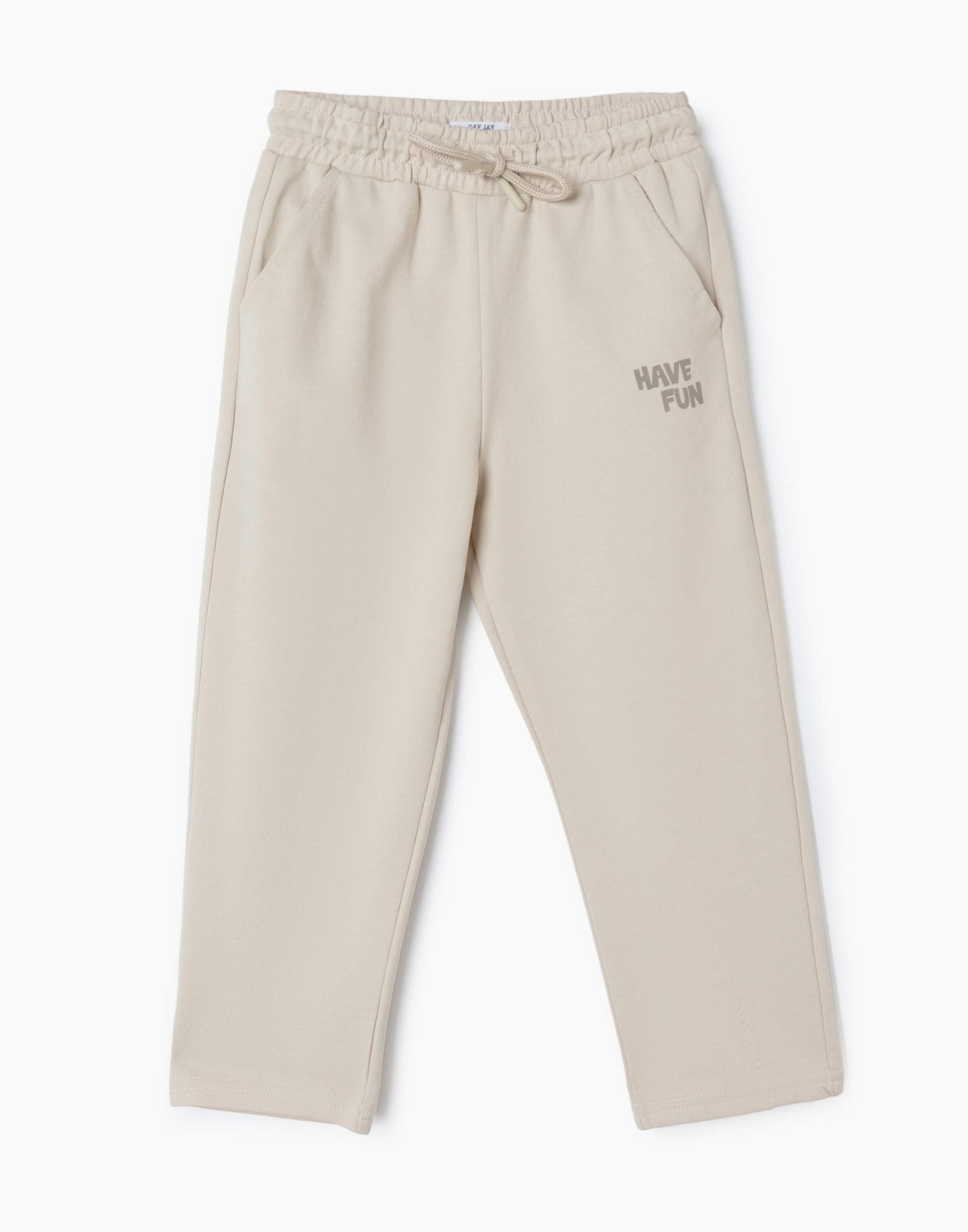 Бежевые спортивные брюки Comfort с надписью Have Fun для мальчика-1