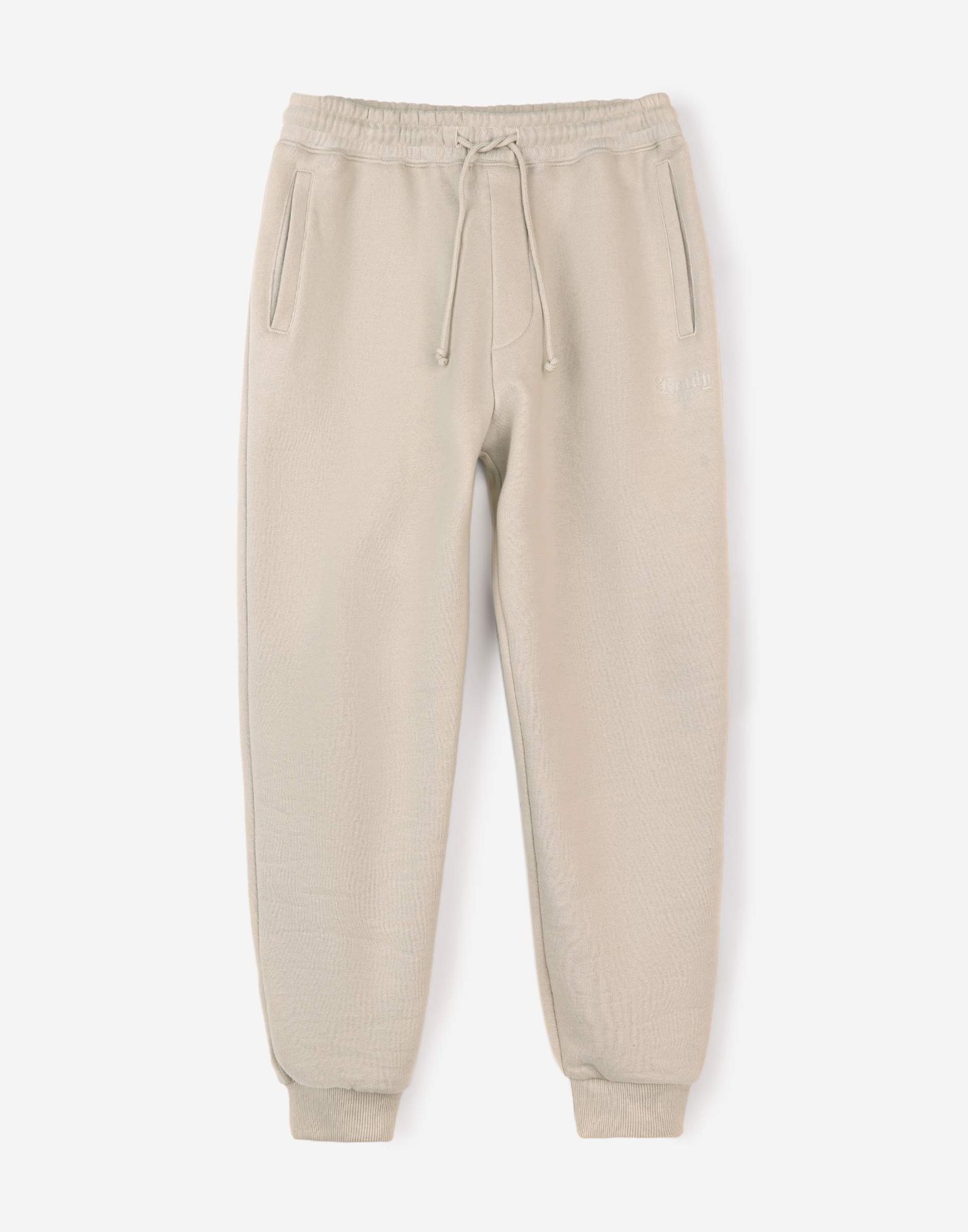 Бежевые спортивные брюки Jogger с надписью Ready steady go-4