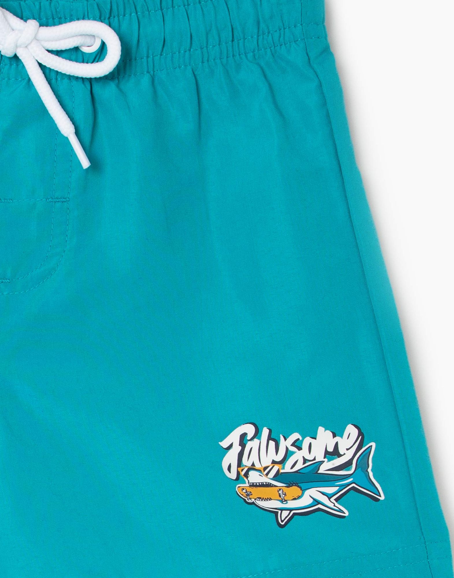 Бирюзовые пляжные шорты с принтом для мальчика-2