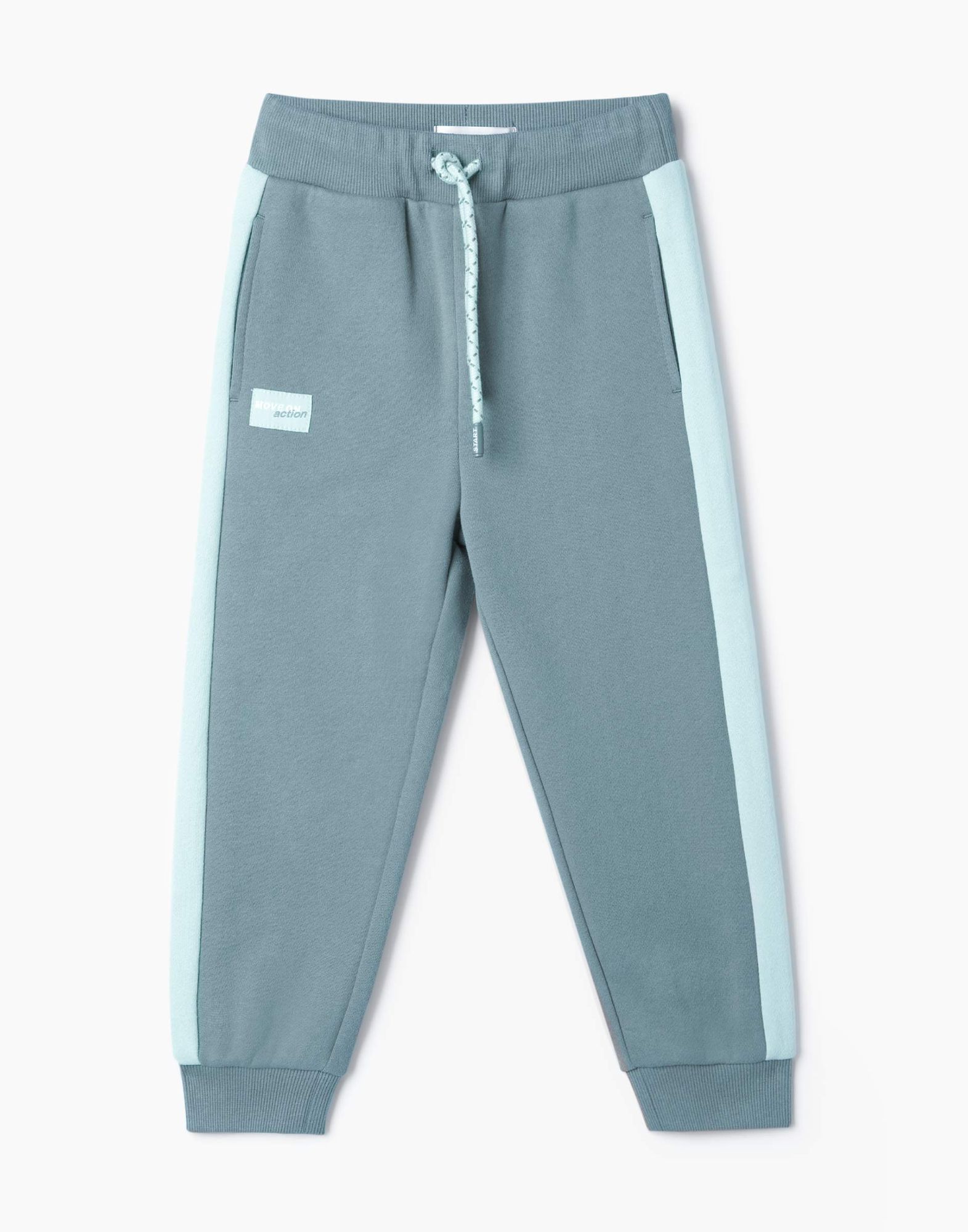 Бирюзовые спортивные брюки Jogger с лампасами для мальчика-1