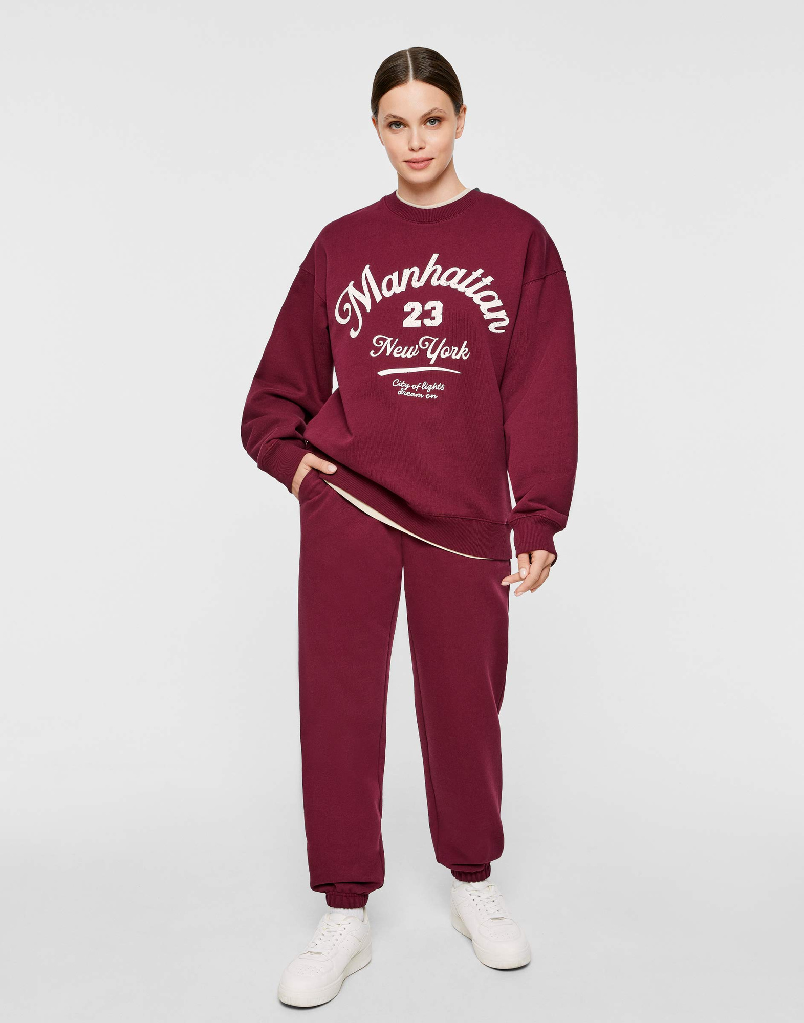 Бордовые спортивные брюки Baggy-0