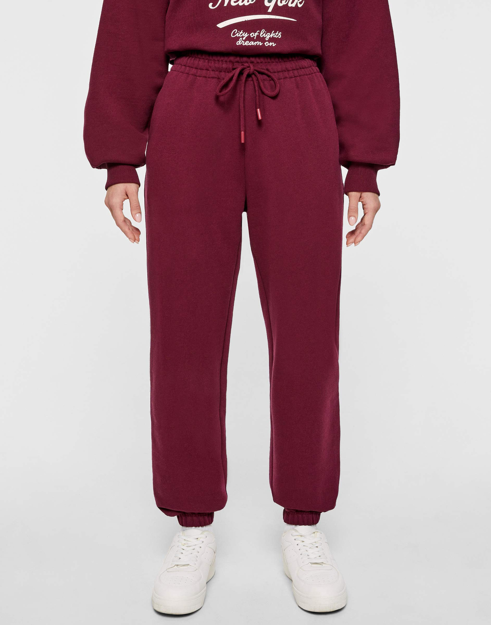 Бордовые спортивные брюки Baggy-1