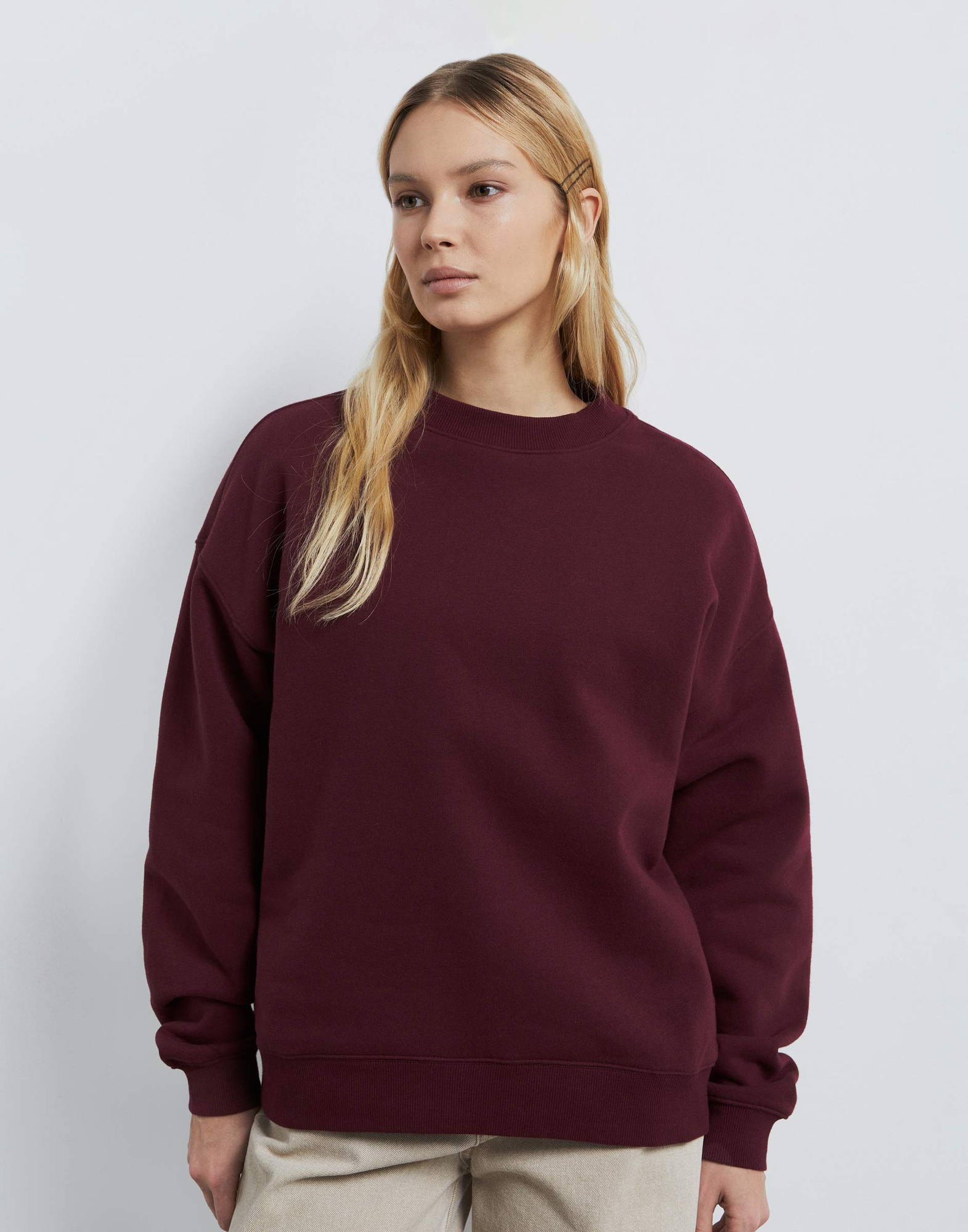 Бордовый свитшот oversize GAC023597-1 купить по цене от 319 рублей с ...