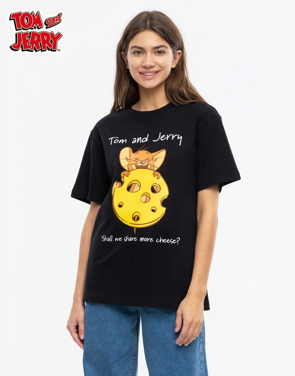 Черная футболка Oversize из коллекции Tom and Jerry GKT019959-1 купить по  цене от 799 рублей с доставкой по России