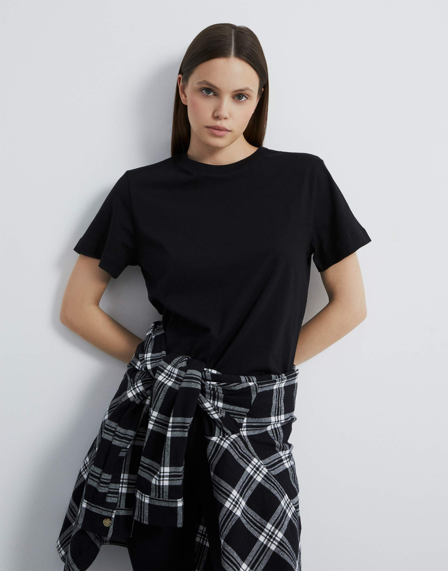 Чёрная футболка Straight из тонкого джерси GKT019527-3 купить по цене ...