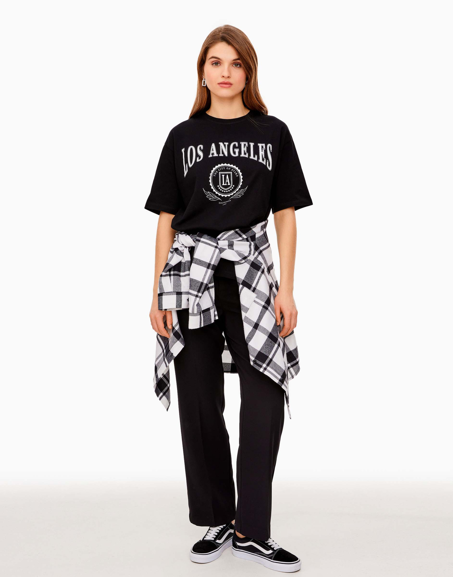 Чёрная футболка oversize с принтом Los Angeles GKT020448-1 купить по ...