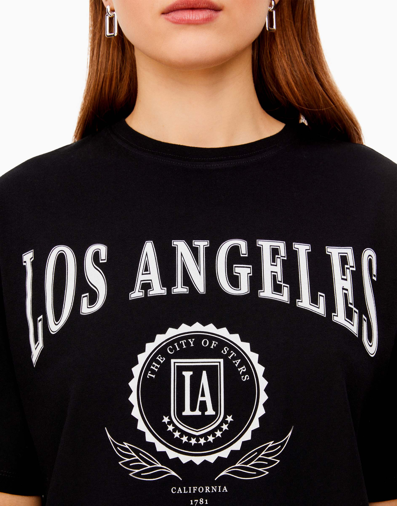 Чёрная футболка oversize с принтом Los Angeles GKT020448-1 купить по ...