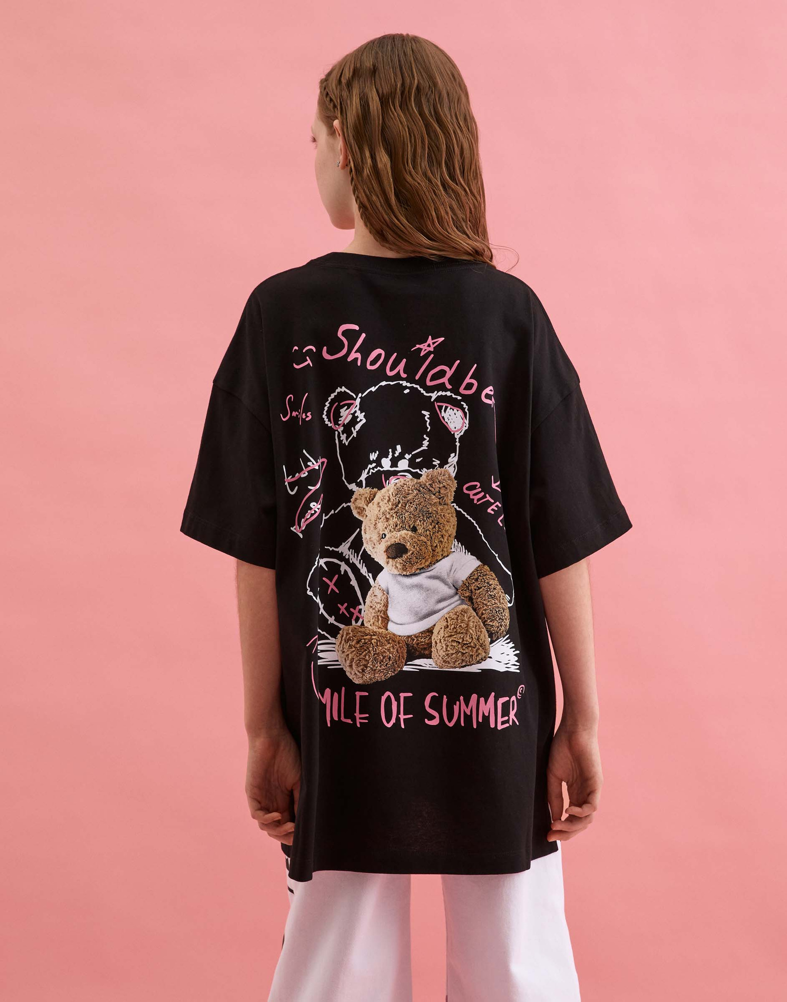 Чёрная футболка oversize с принтом GKT027085-1 купить по цене от 1399 ...