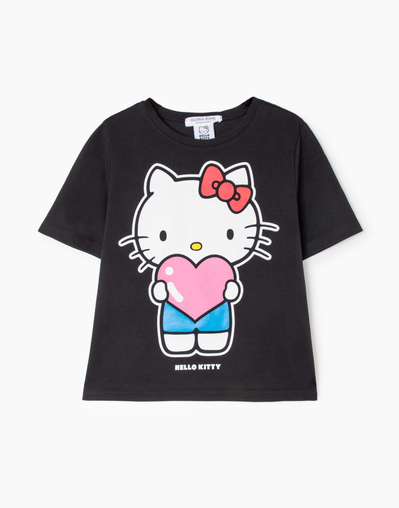 Чёрная футболка с принтом Hello Kitty для девочки GKT020784-1 купить по ...