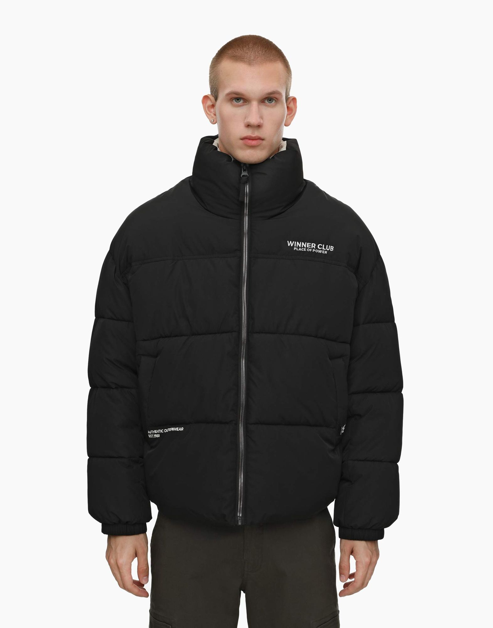 Чёрная oversize-куртка с синтепухом-2