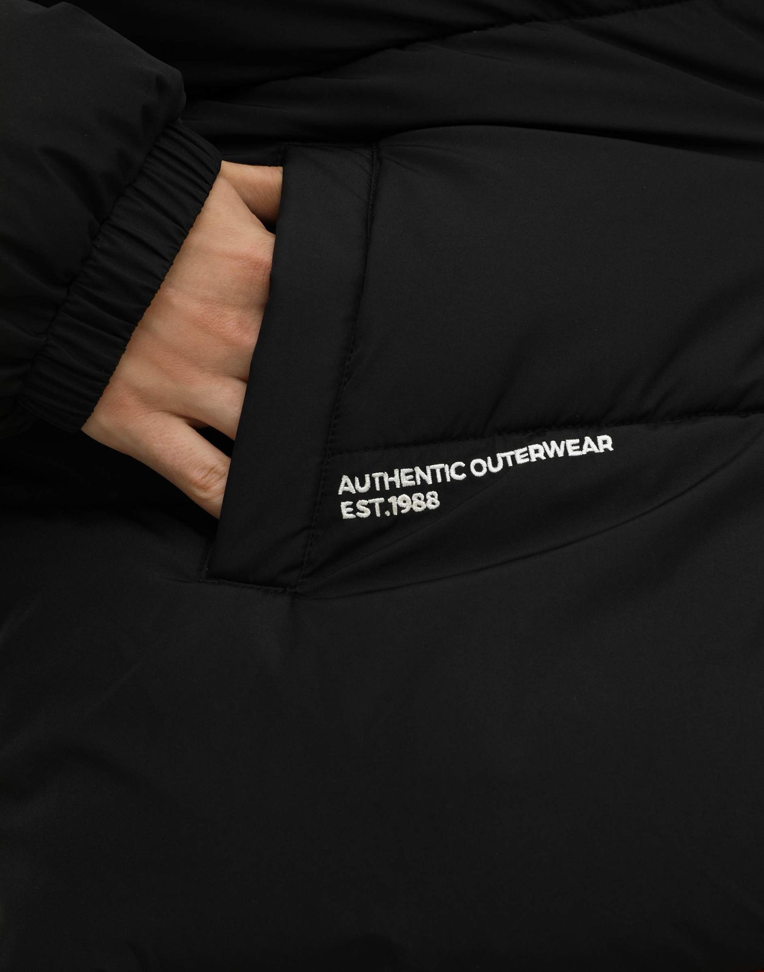 Чёрная oversize-куртка с синтепухом-5