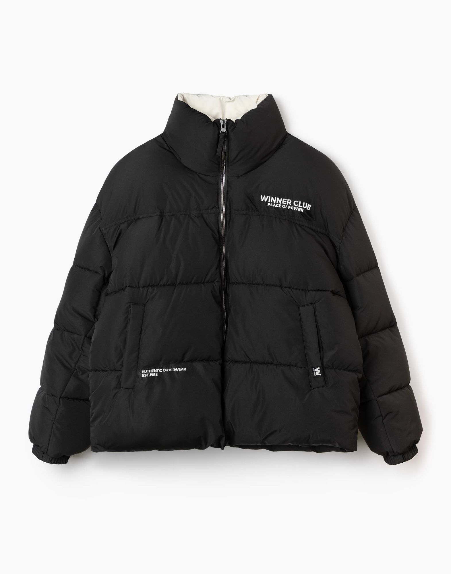 Чёрная oversize-куртка с синтепухом-10
