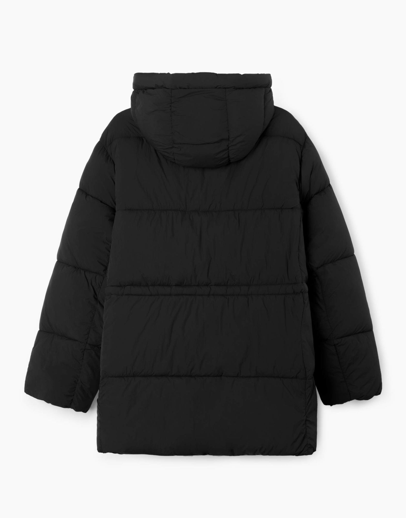 Чёрная утеплённая куртка с синтепухом для девочки-2
