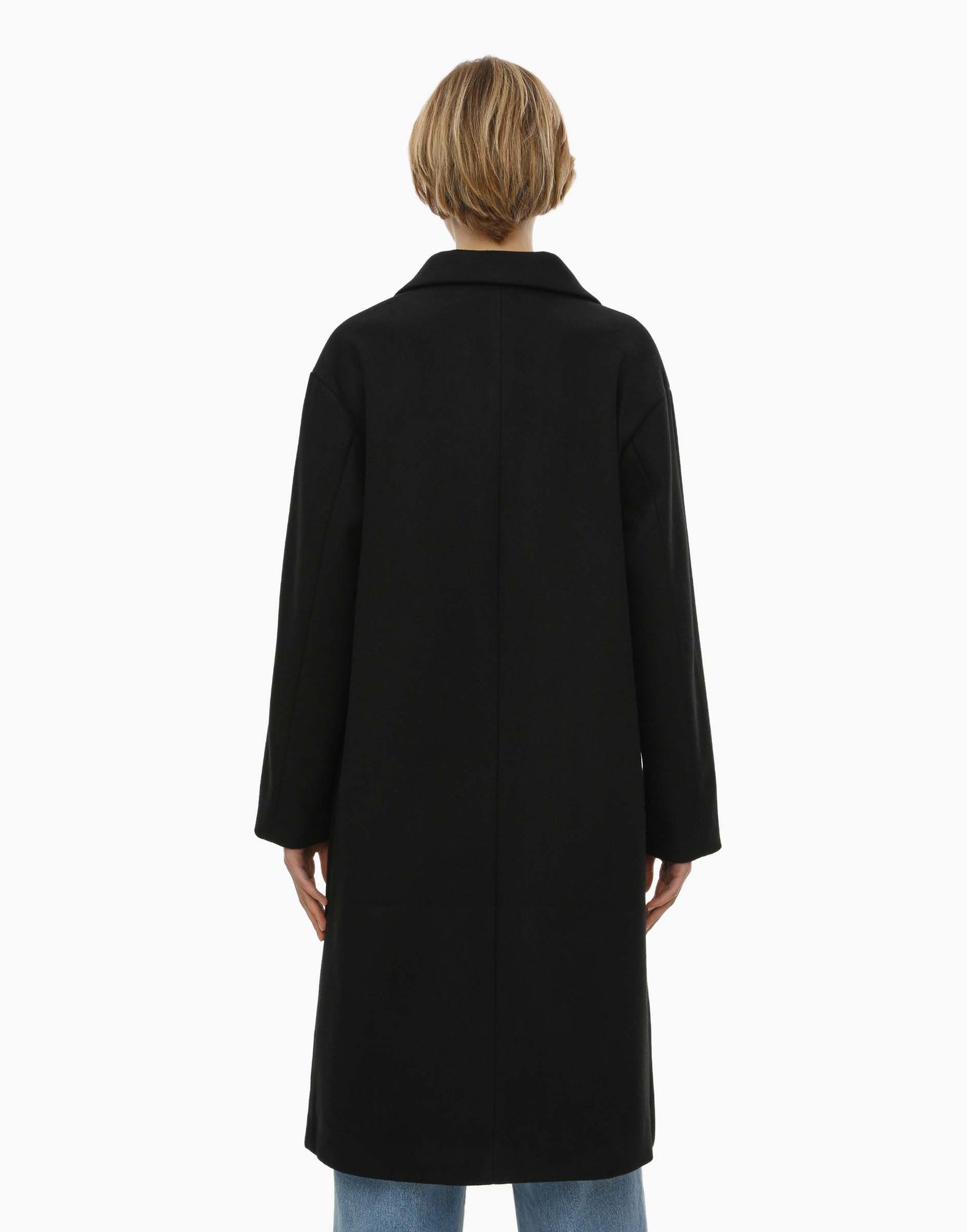 Чёрное драповое пальто -3