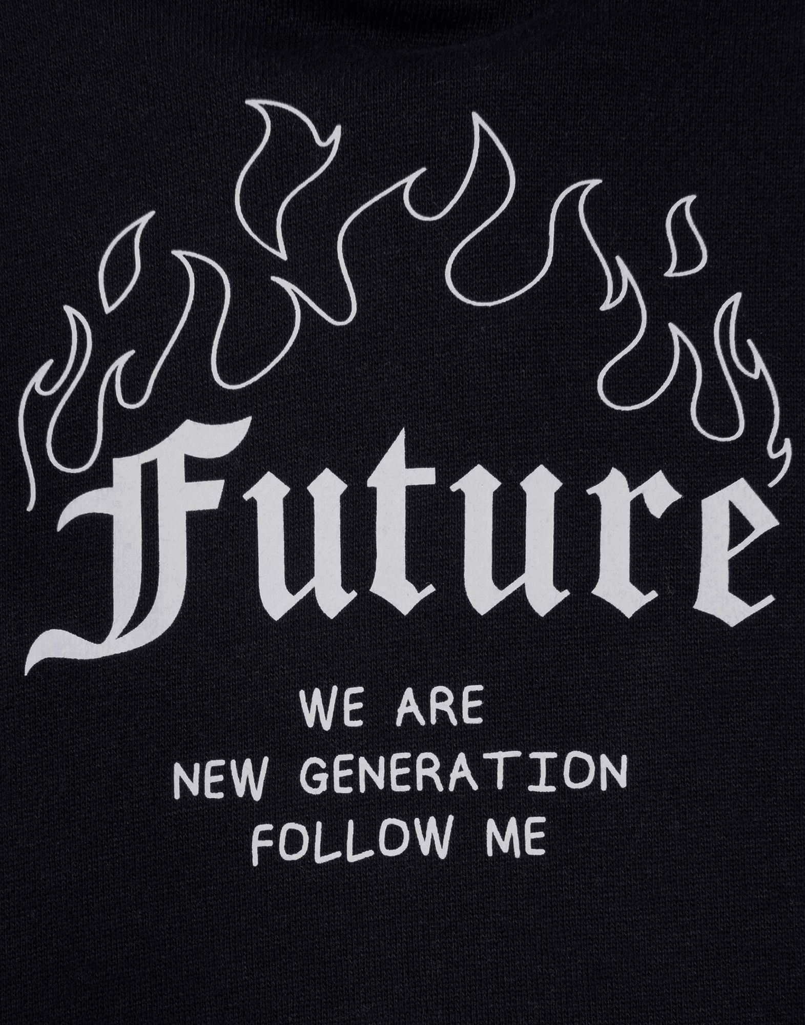 Чёрное худи колор-блок с принтом Future для мальчика-3