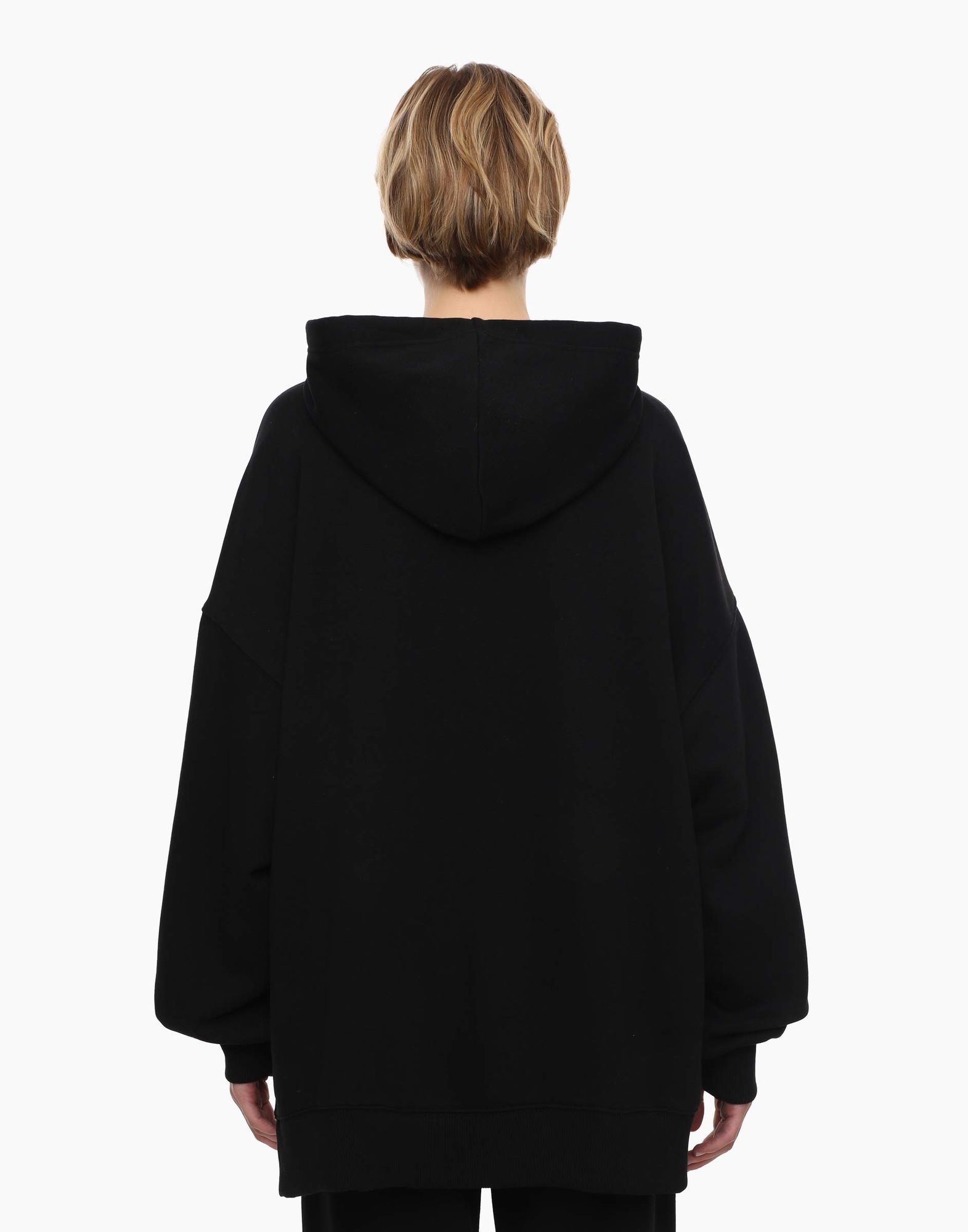 Чёрное худи superoversize с принтом-3