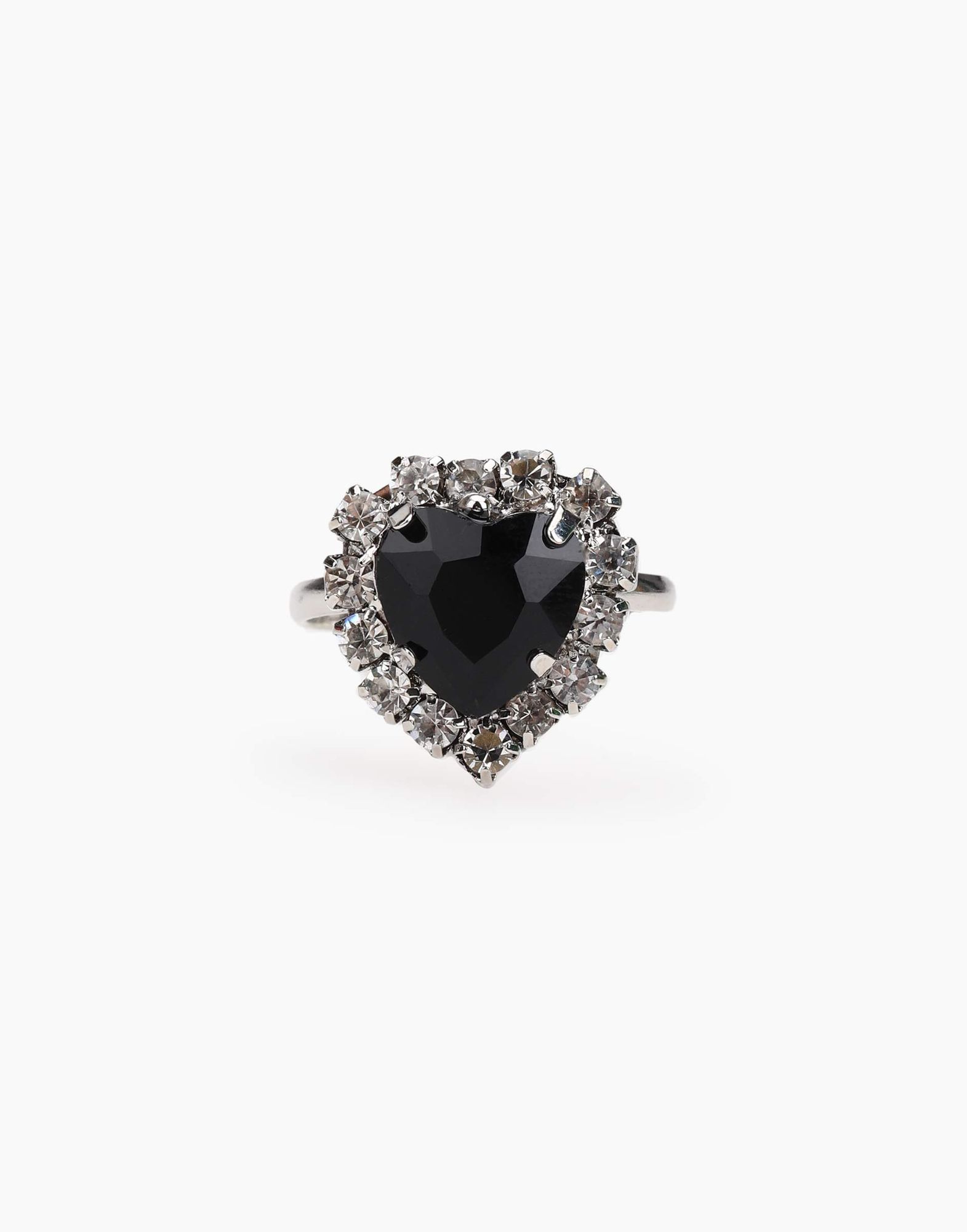 Чёрное кольцо с сердцем-0