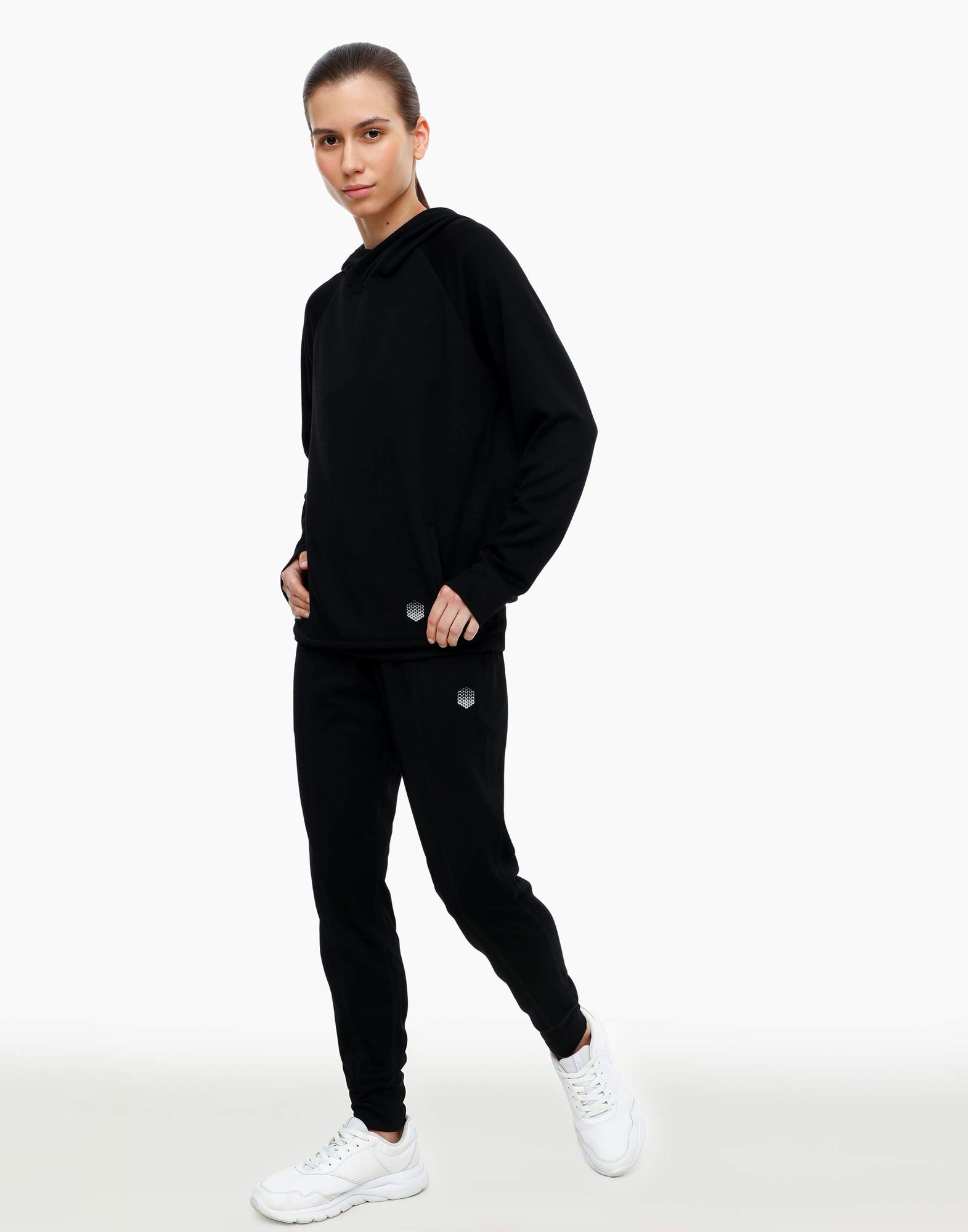 Чёрное спортивное худи oversize-0
