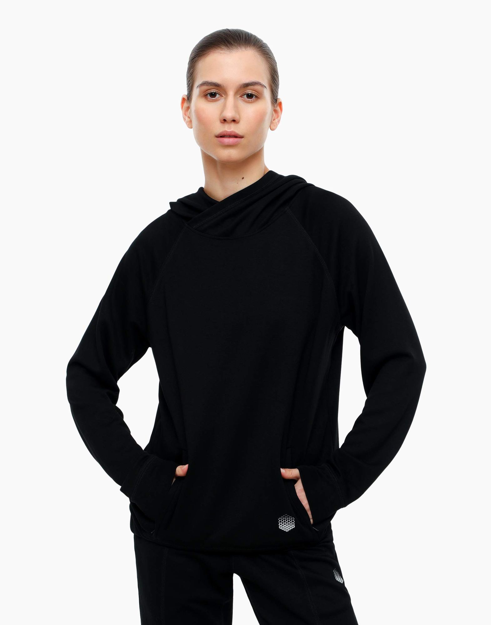 Чёрное спортивное худи oversize-1
