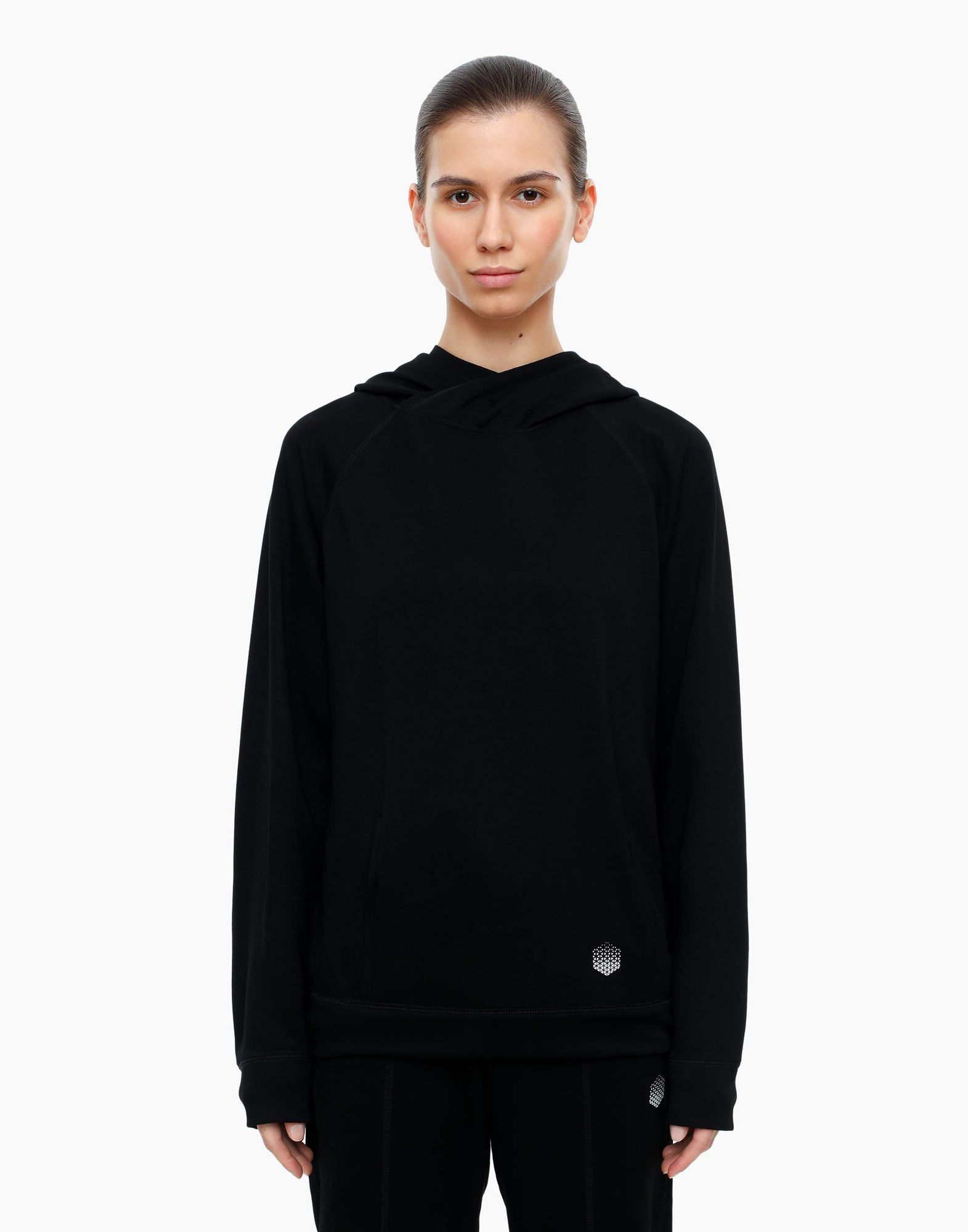 Чёрное спортивное худи oversize-2