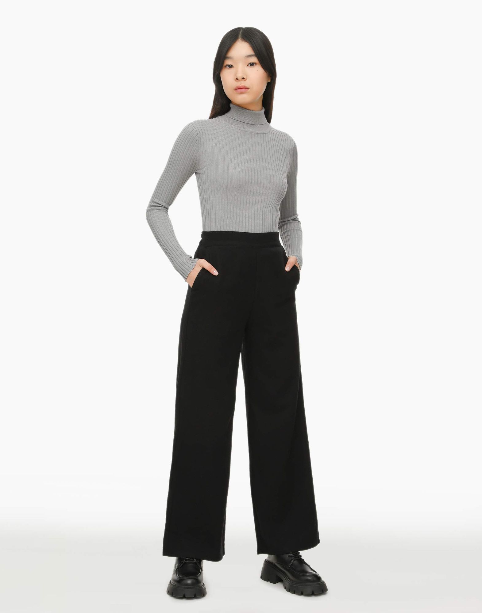 Чёрные брюки Long leg для девочки-0