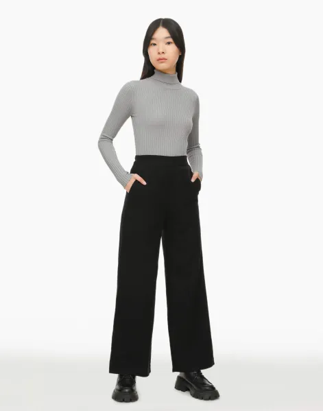 Чёрные брюки Long leg для девочки-0