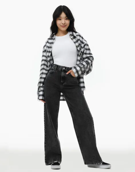 Чёрные джинсы Long leg для девочки-0