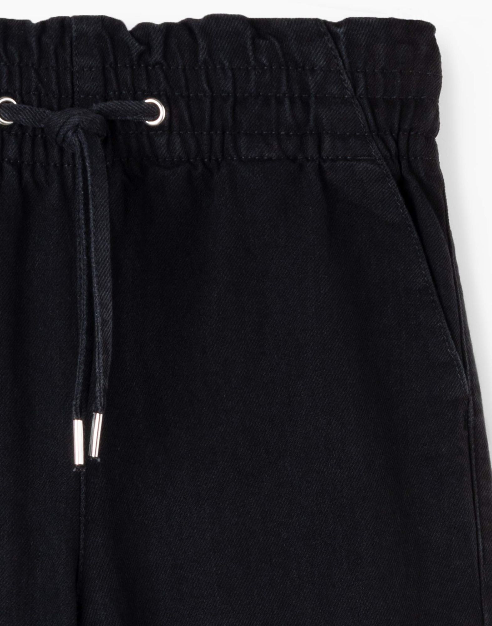 Чёрные джинсы Paperbag с высокой талией для девочки-3