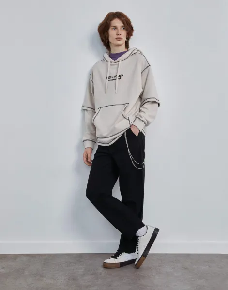 Чёрные джинсы Slouchy с цепочкой для мальчика-0