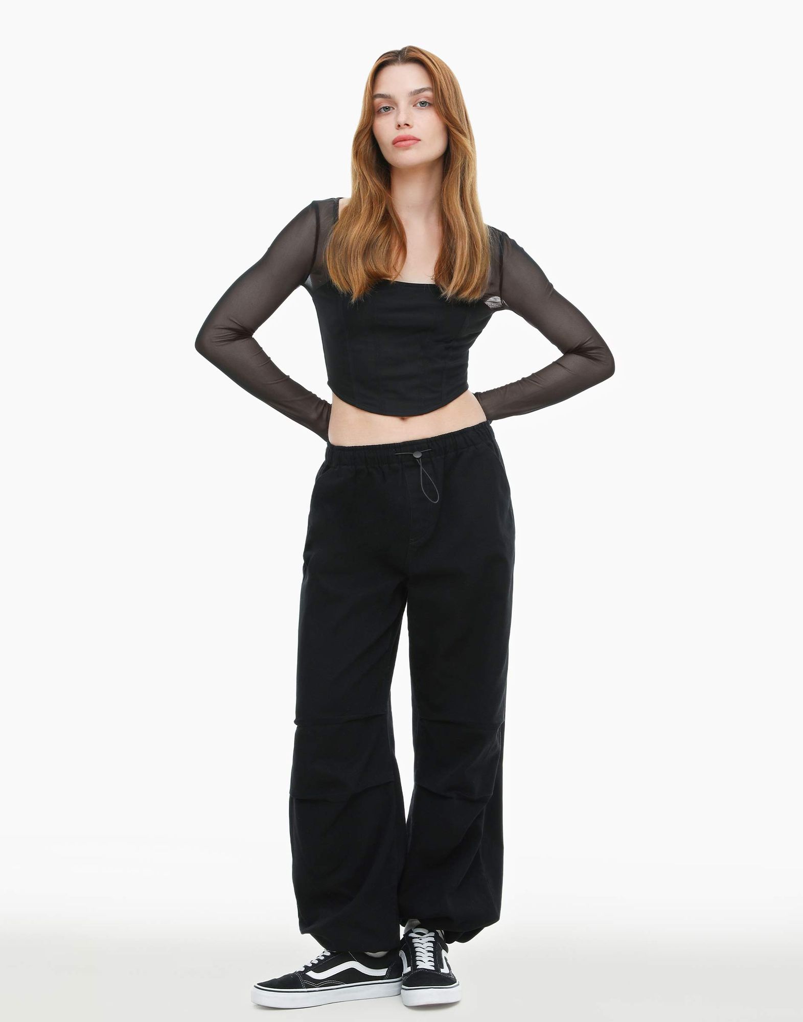 Чёрные джинсы-трансформеры New Easy Fit с завышенной талией-0