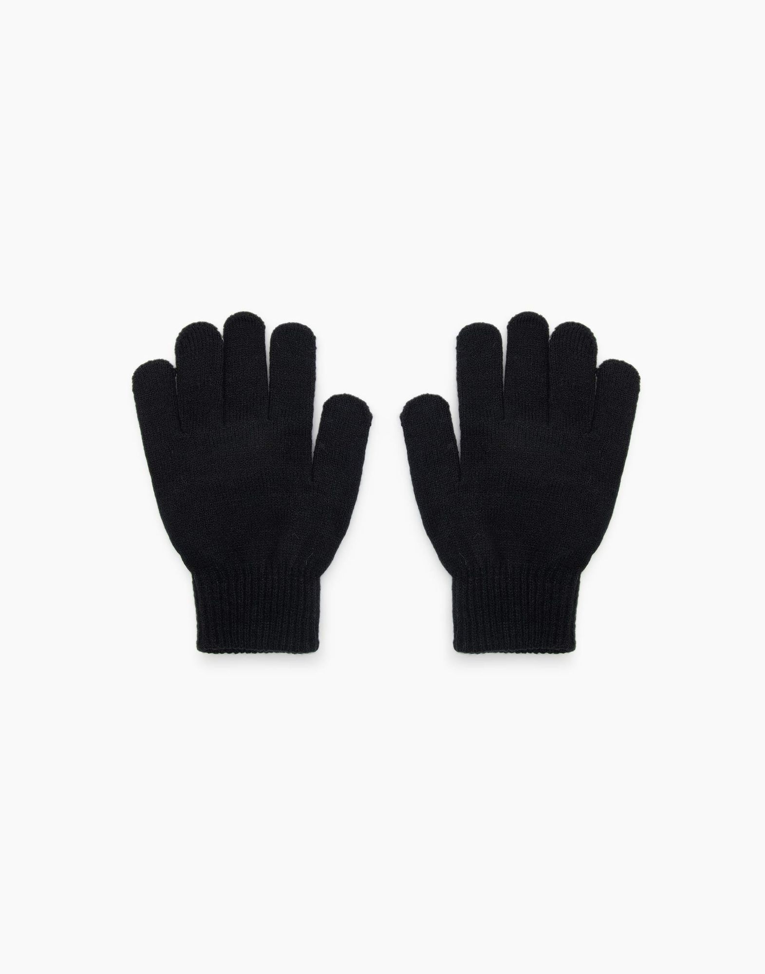 Чёрные меланжевые перчатки с аппликацией для мальчика-2
