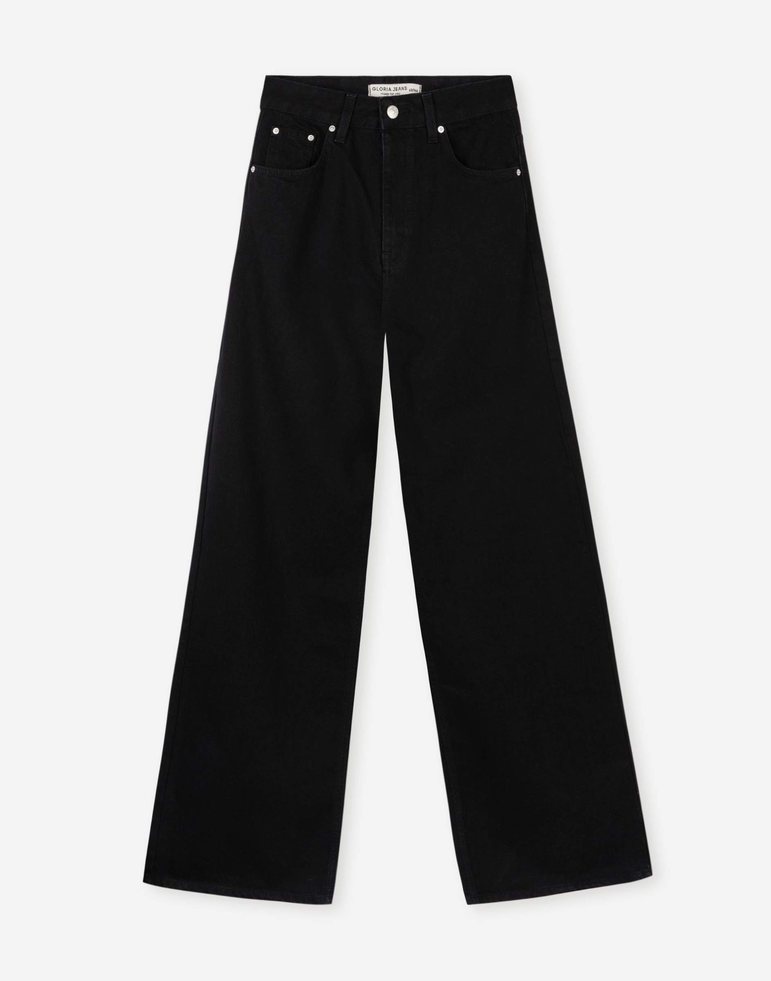 Черные широкие джинсы Wide leg с высокой талией GJN026145-1 купить по ...