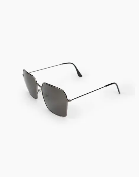 Чёрные солнцезащитные очки Square мужские-0