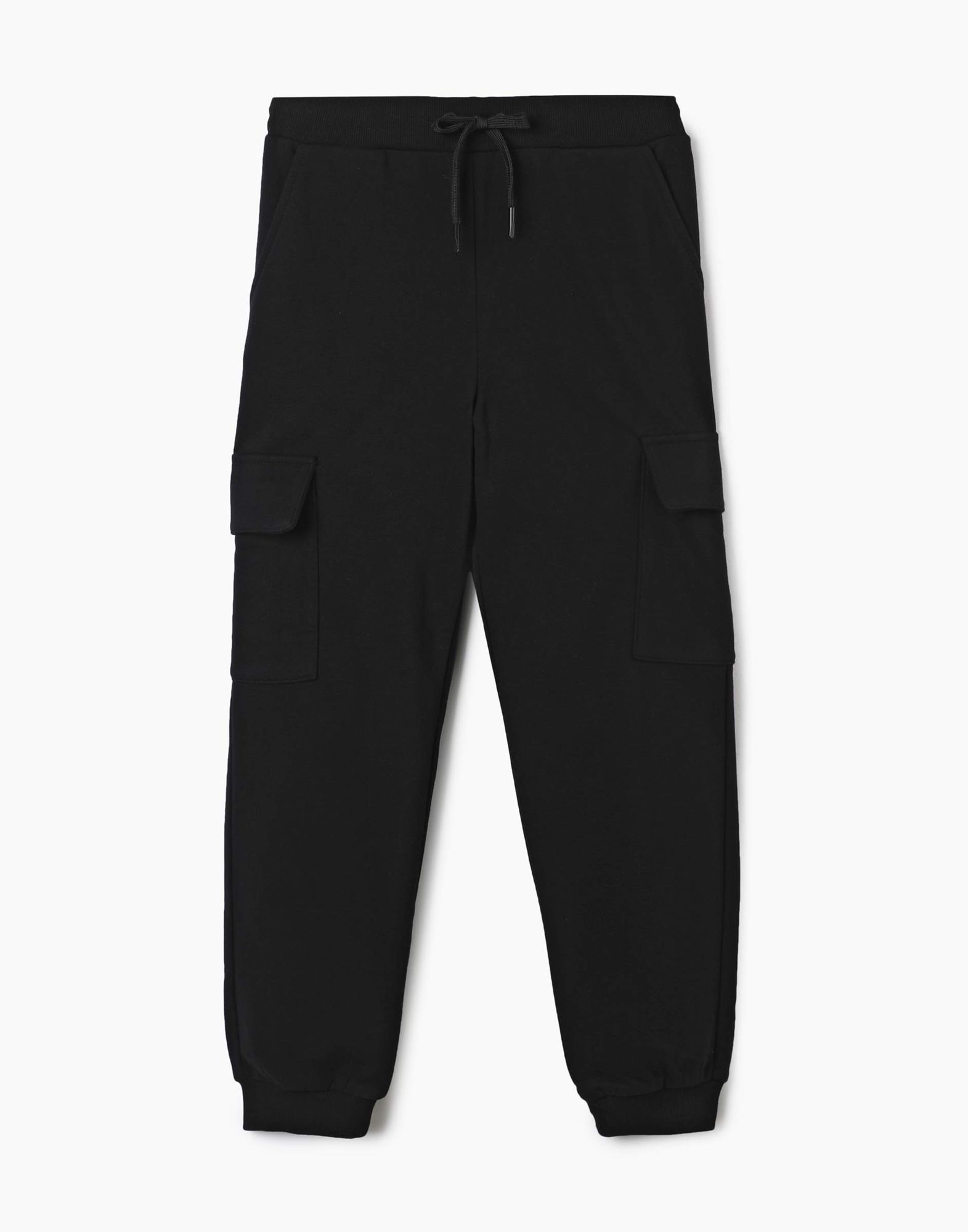 Чёрные спортивные брюки с карманами Cargo для мальчика-1
