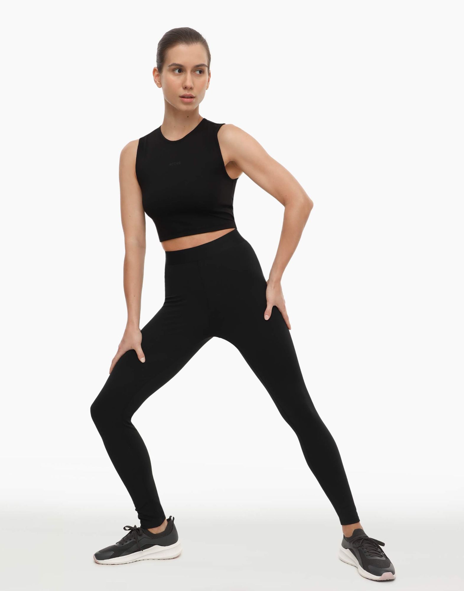 Чёрные спортивные легинсы Legging-0