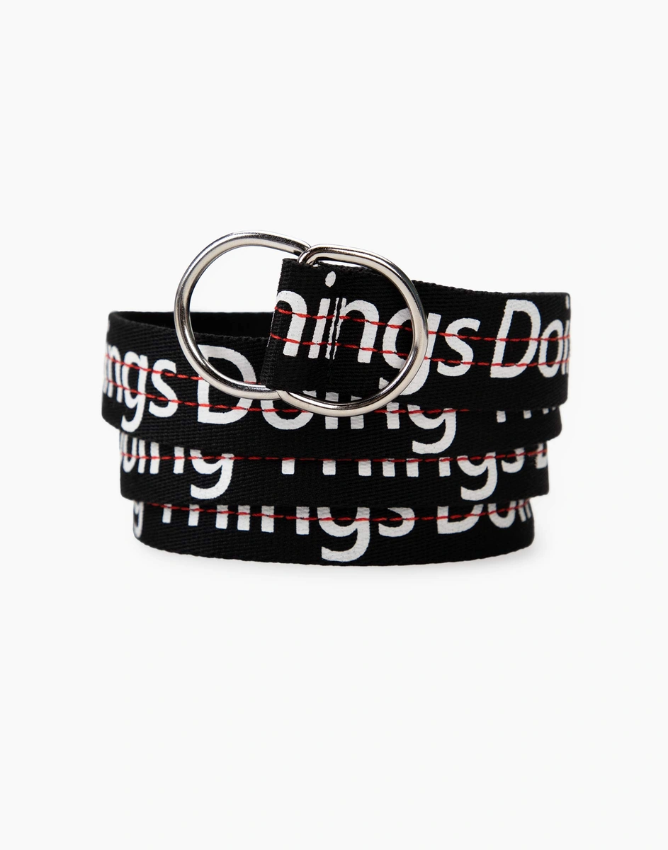 Чёрный тканевый ремень с надписью женский GAS011897-1 купить по цене от ...