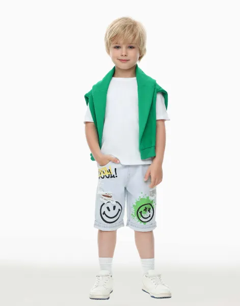 Джинсовые шорты Comfort на резинке для мальчика-0