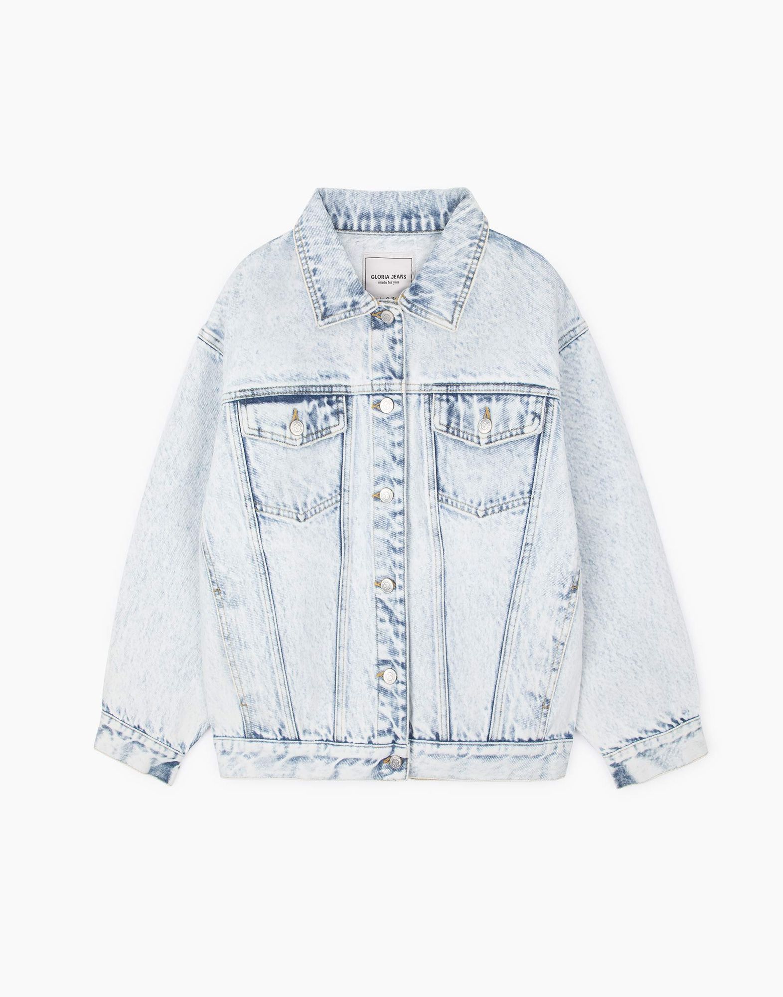 Джинсовый жакет (куртка) oversize с карманами-5