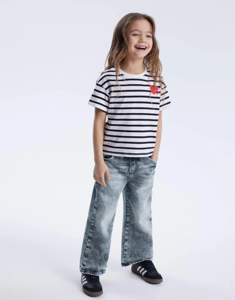 Джинсы Long leg Paperbag с варкой для девочки-0